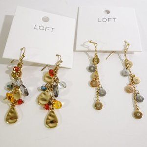 Ann Taylor LOFT Harvest Teardrop Bead Earrings NWT $29.99 Tri Color Earring NWT
